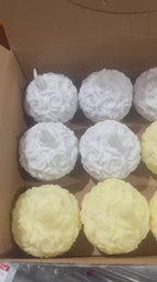 11066 {2 Pcs} Rose Ball Decorative Candles Flameless Smokeless LED Glow Lights for Diwali Festival Home Décor Birthday Wedding & Gifting