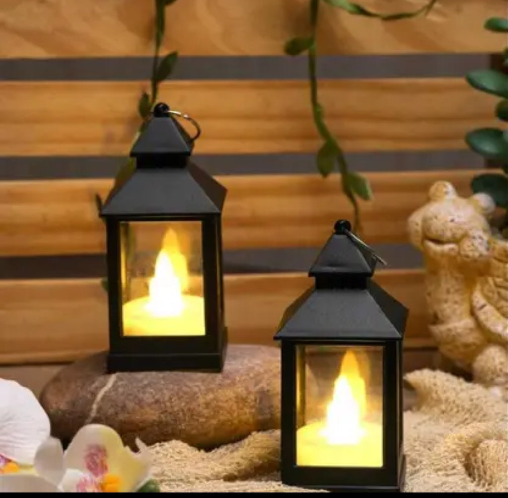 AA2008 Electronic Candle Light Smokeless Flameless LED Kerosene Lamp Ambient Night Lights Home Decoration Colour Black And White Size (6pc)