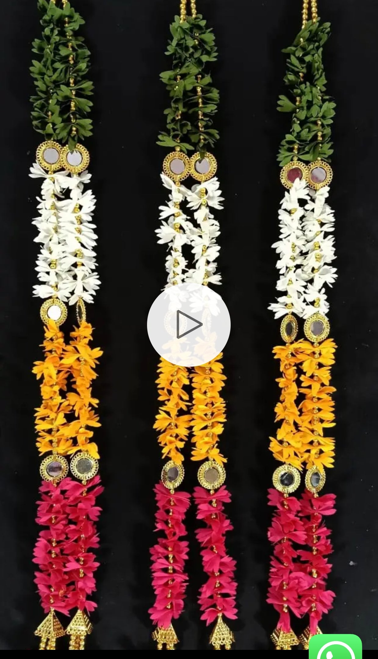 11071 {5 Pcs} Sanskruti Artificial Flower Hanging/String/Door Hanging for Home/Wedding/Festival Decoration {Random Colour} 3 Feet