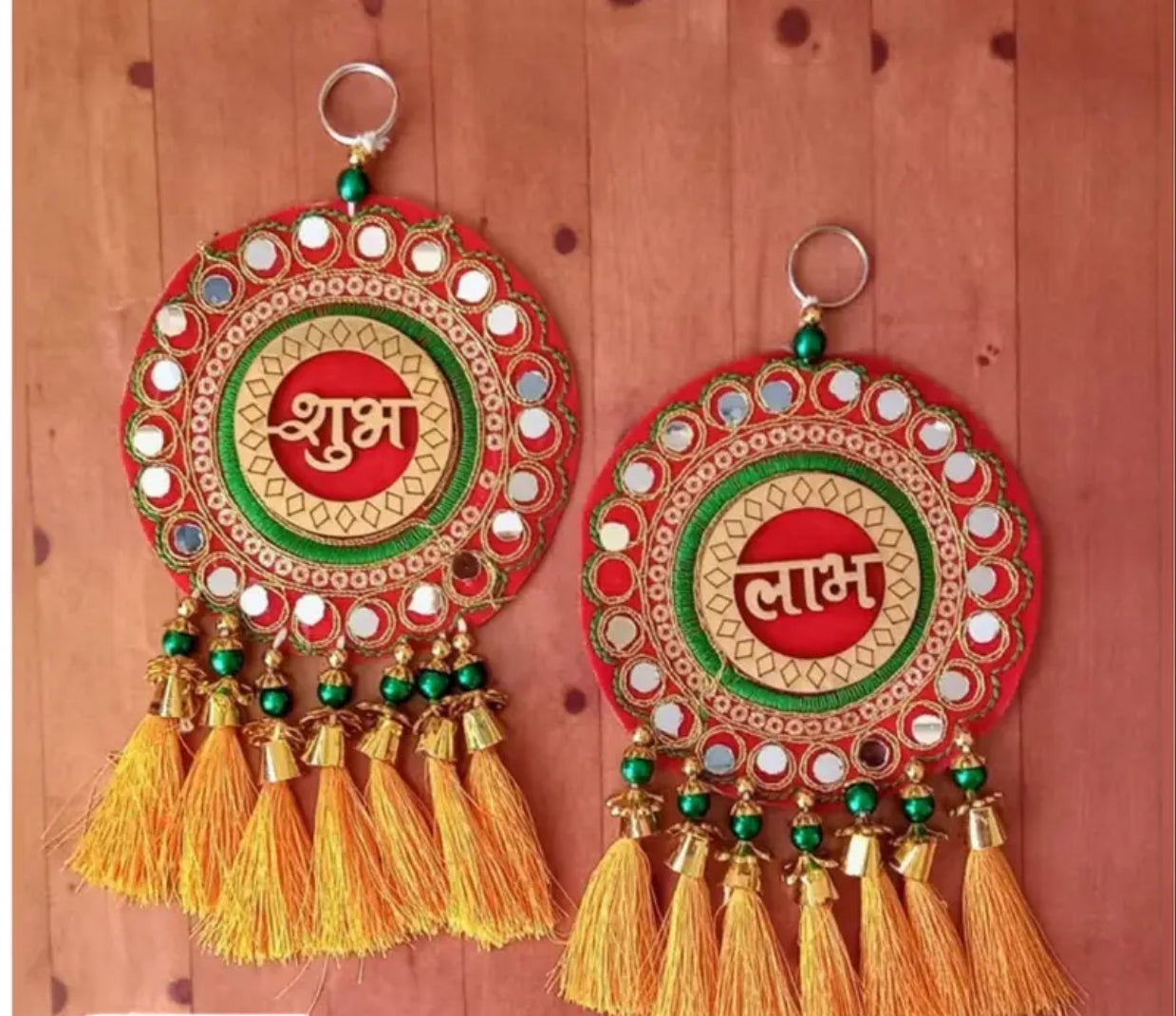 11114 Subh Labh Cloth Hanging Indian Traditional Home Office Temple Festival Décor Decoration & Gifting {Random Design}