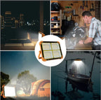 10840 Portable Led Work Solar Light 100W 16500Mah 10000 Lm With Stepless Brightness Job Site Battery Rechargeable Floor For Work Light Hurricane Gift, Orange ,White